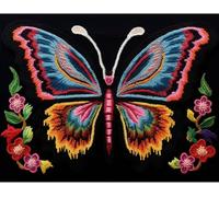 XDEGHUANGSS Latch Hook Kit Tapis Coussin,Papillon coloré,Modèle Pré-Imprimé à Faire Soi-Même, Kit de Tapis Crochet à Point Noué pour Adultes et Débutants,Artisanat DIY-90x120cm