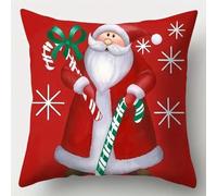 XDEGHUANGSS Lot de Kits Crochet pour Taie d’Oreiller Noël,Tapis Point Noué DIY,Kit Coussin à Crochets avec Canevas et Fils,Activité de Noël Créative pour Enfants et Adultes,43x43 cm -17