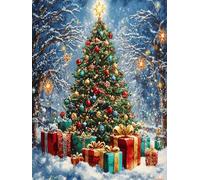 XDEGHUANGSS Tapis Point Noué Noël - Kit de Tapis au Crochet 52×38 cm, Kit DIY pour Enfants et Adultes, Broderie Point de Croix Débutant -8