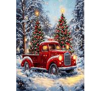 XDEGHUANGSS Tapis Point Noué Noël - Kit de Tapis au Crochet 52×38 cm, Kit DIY pour Enfants et Adultes, Broderie Point de Croix Débutant -5