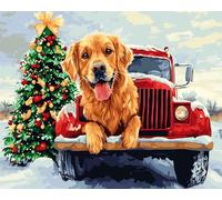 XDEGHUANGSS Tapis Point Noué Noël - Kit de Tapis au Crochet 52×38 cm, Kit DIY pour Enfants et Adultes, Broderie Point de Croix Débutant -2