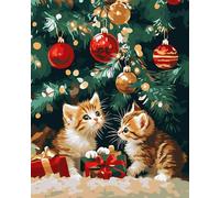 XDEGHUANGSS Tapis Point Noué Noël - Kit de Tapis au Crochet 52×38 cm, Kit DIY pour Enfants et Adultes, Broderie Point de Croix Débutant -1