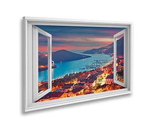 XDEO Impression sur toile Vue de la perspective des oiseaux du quartier urbain de Kas, province d'Antalya, province de Turquie, Asie, multicolore, printemps, effet sagenda