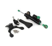 XDETGOK Amortisseur Moto Compatible avec Z900 2020 2021 2022 2023 2024 Stabilisateur D'amortisseur De Direction pour Moto Support De Montage D'amortisseur Pièces du Kit(Black-Green)