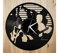 XDG Jazz Horloge Vinyle Horloge Murale Cadeau Unique pour Les Amateurs de Musique Maison décoration Vintage Design Vintage Bureau Bar Chambre décor à la Maison