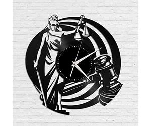 XDG Loi Horloge Vinyle Mur Art Vintage balances équilibrées Justice Jugement Bureau Decor Vintage Design Bureau Bar Chambre décor à la Maison