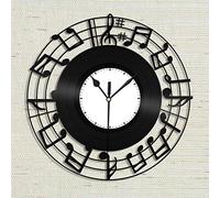 XDG Partitions Horloge, partitions Wall Art, Notes de Musique Horloge, Grande Horloge de Musique Vintage Design Office Bar Room Home Decor