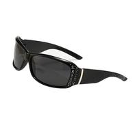 XDGBGFN Lunettes de soleil polarisées pour femme avec strass autour du cadre Noir
