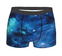 XDHFFJUCK Blue Universe Space Galaxy Boxer pour homme Style classique Boxer hipster quatre saisons Taille élastique Doux Extensible Boxer confortable, Noir , XL