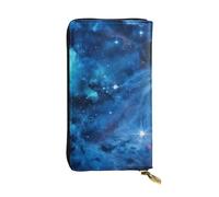 XDHFFJUCK Blue Universe Space Galaxy Portefeuille élégant en cuir pour homme avec pince à billets, porte-cartes, porte-billets, portefeuille de voyage, portefeuille électronique, poche de rangement