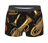 XDHFFJUCK Boxer d'instruments de musique pour homme de style classique - Boxer hipster quatre saisons - Taille élastique - Doux et extensible - Confortable, Noir , S