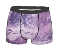 XDHFFJUCK Boxer pour homme avec texture marbre violet foncé - Style classique - Boxer hipster quatre saisons - Taille élastique - Doux et extensible - Confortable, Noir , M