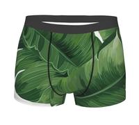 XDHFFJUCK Boxer pour homme motif feuilles de palmier vertes - Style classique - Boxer hipster quatre saisons - Taille élastique - Doux et extensible - Confortable, Noir , M