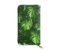 XDHFFJUCK Monstera Deliciosa Portefeuille élégant en cuir pour homme avec pince à billets, porte-cartes, porte-billets, portefeuille de voyage, porte-monnaie électronique, poche de rangement pour