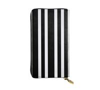 XDHFFJUCK Portefeuille élégant en cuir à rayures noires et blanches pour homme avec pince à billets, porte-cartes, porte-billets, portefeuille de voyage, porte-monnaie électronique, poche de rangement