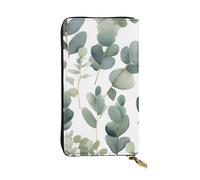 XDHFFJUCK Portefeuille élégant en cuir avec motif feuilles d'eucalyptus pour homme, pince à billets, porte-cartes, porte-billets, portefeuille de voyage, portefeuille électronique, poche de rangement