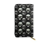 XDHFFJUCK Portefeuille élégant en cuir avec motif tête de mort pour homme, pince à billets, porte-cartes, porte-billets, portefeuille de voyage, porte-monnaie électronique, poche de rangement pour