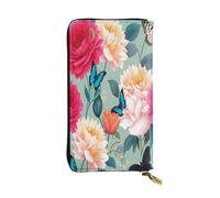 XDHFFJUCK Portefeuille élégant en cuir avec pince à billets et fleurs colorées pour homme, portefeuille pliable, porte-cartes, porte-billets, portefeuille de voyage, porte-monnaie électronique, poche