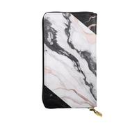 XDHFFJUCK Portefeuille élégant en cuir marbré noir et blanc pour homme avec pince à billets, porte-cartes, porte-billets, portefeuille de voyage, porte-monnaie électronique, poche de rangement pour