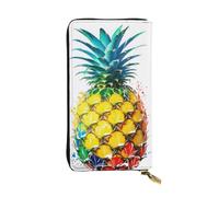 XDHFFJUCK Portefeuille élégant en cuir motif ananas pour homme, pince à billets, porte-cartes, porte-billets, portefeuille de voyage, portefeuille électronique, poche de rangement pour cartes de