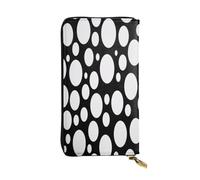 XDHFFJUCK Portefeuille élégant en cuir noir et blanc à pois pour homme avec pince à billets, porte-cartes, porte-billets, portefeuille de voyage, porte-monnaie électronique, poche de rangement pour