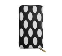 XDHFFJUCK Portefeuille en cuir noir et blanc à gros pois pour homme avec pince à billets, portefeuille pliable, porte-cartes, portefeuille de voyage, porte-monnaie électronique, poche de rangement