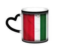 XDHFFJUCK Tasse à café classique en porcelaine avec drapeau de l'Italie - Tasse sensible à la chaleur pour homme et femme - Tasse à café en céramique de 325 ml - Tasse magique en céramique pour cafés,