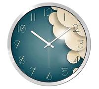 XDLEDMKIZ Horloge Murale Moderne avec Cadre en métal et Couvercle en Verre, sans tic-tac, à Quartz, Fonctionne avec des Piles, pour Chambre à Coucher, Salon, horloges murales Moder