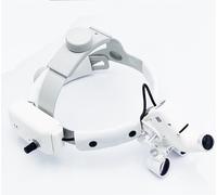 XDLEDMKIZ Loupe Dentaire, loupe binoculaire 2,5X avec Lampe Frontale et Bandeau, 30 000 lux, Haute luminosité, légère, équipement de Laboratoire binoculaire grossissant pour ORL et