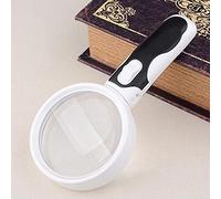 XDLEDMKIZ Loupe portative éclairée par LED 10X pour la Lecture et l'évaluation des Bijoux, avec poignée et Lampes
