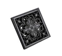 XDLEDMKIZ Siphon de Sol pour Douche, Siphon de Sol carré pour Baignoire, crépine, récupérateur de Cheveux, en Laiton Noir, Grille d'évacuation, Accessoire de Salle de Bain, couverc