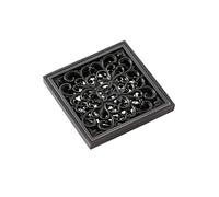 XDLEDMKIZ Siphon de Sol pour Douche, Siphon de Sol carré pour Baignoire, crépine, récupérateur de Cheveux, en Laiton Noir, Grille d'évacuation, Accessoire de Salle de Bain, couverc