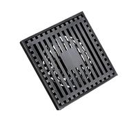 XDLEDMKIZ Siphon de Sol pour Douche, Siphon de Sol carré pour Baignoire, crépine, récupérateur de Cheveux, en Laiton Noir, Grille d'évacuation, Accessoire de Salle de Bain, couverc