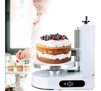 XDLYWUZIQ 4-12 Pouces Machine Automatique De Décoration De Revêtement Lisse De Crème De Gâteau d'anniversaire, Outil De Décoration De Lissage De Grattoir De Gâteau Réglable,White