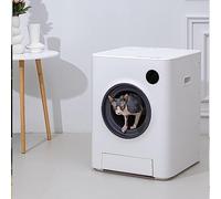 XDLYWUZIQ Bac à Litière pour Chat Autonettoyant Déodorant Réutilisable Bac à Litière pour Chat Anti-éclaboussures Bac à Litière Fermé Grand, Très Grande Capacité pour Plusieurs Chats, Contrôle App