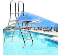XDLYWUZIQ échelle De Piscine Hors Sol, 4 Marches avec Marches Antidérapantes, Rampes Et Barrière, en Acier Inoxydable 304, pour Piscines Intérieures Et Extérieures, Antidérapante