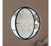 XDLYWUZIQ Fenêtres Rondes en Verre Pivotantes, Fenêtres De Ventilation Rotatives à 360°, Fenêtres De Maison Mobile avec Verre Trempé, Grandes Fenêtres De Remise Encastrées Black/c-27.6IN/70cm
