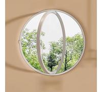 XDLYWUZIQ Fenêtres Rondes en Verre Pivotantes, Fenêtres De Ventilation Rotatives à 360°, Fenêtres De Maison Mobile avec Verre Trempé, Grandes Fenêtres De Remise Encastrées White-A-23.7IN/60cm