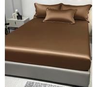 XDMING 1 Drap-Housse Simple et Moderne en Satin de Couleur Unie, Couvre-lit en Soie glacée de Couleur Unie pour Chambre à Coucher, literie (sans taies d'oreiller)