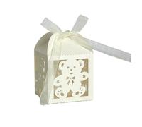XDMING Lot de 10, 20 ou 50 boîtes à Bonbons en Forme de Petit Ours avec Ruban, idéales pour Un Cadeau de Naissance, Un Anniversaire, Une fête d'enfants ou Un Mariage.