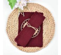 XDMING Lot de 10 Serviettes en Gaze de Coton Faites Main 32 x 32 cm avec Franges pour dîners, fêtes, Mariages et banquets