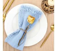 XDMING Lot de 10 Serviettes en Gaze de Coton Faites Main 32 x 32 cm avec Franges pour dîners, fêtes, Mariages et banquets