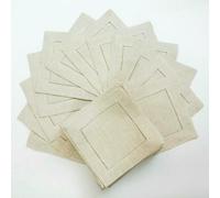 XDMING Lot de 12 Serviettes de Cocktail Blanches à Ourlet pour fête, Mariage, Nappe en Lin, Tissu en Coton