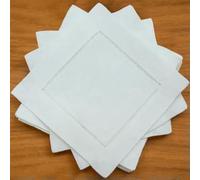 XDMING Lot de 12 Serviettes de Cocktail en Lin et Coton, 20 x 20 cm, avec Ourlet pour dîner