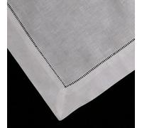 XDMING Lot de 12 Serviettes de Table en Tissu Blanc 55% Lin 45% Coton à Point d'échelle