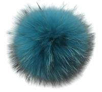 XDMING Pompon en Fourrure de 15 à 16 cm, énormes Pompons en Fourrure Turquoise, Blanc, Noir, Corail, Rose, pour Chapeau, Bonnet