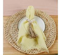 XDMING Serviettes de Table en Gaze de Coton Beige, 24 pièces, 32x32cm, Vente en Gros, torchon de thé réutilisable, décor de Table de fête de Mariage, bavures rétro, Vente en Gros