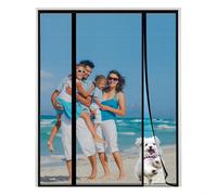 XDMYGTT Moustiquaire Porte Magnétique, Noir Moustiquaire Magnétique pour Porte Double Porte Terrasse, Moustiquaire Baie Vitree Coulissante, Fermeture Automatique, 140x200cm