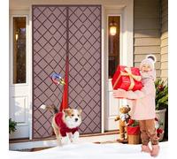 XDMYGTT Rideau de Porte Magnétique Isolant Thermique, Marron Anti Froid et Chaleur, Coupe-Vent, Insonorisant, Sans Perçage - Pour Porte d‘Entrée, Balcon, Cave, 160x190cm