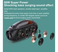 XDOBO Vibe Plus Enceinte portable sans fil avec technologie BT5.0 Etanche IPX5 Enceintes 80W TWS Series Stereo Scene HiFi Sound AUX USB Flash Drive